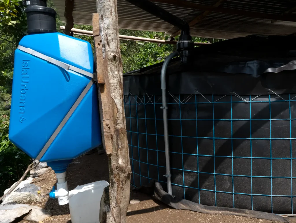 A rainwater harvesting system in the Sierra Mazateca, Oaxaca, Mexico.