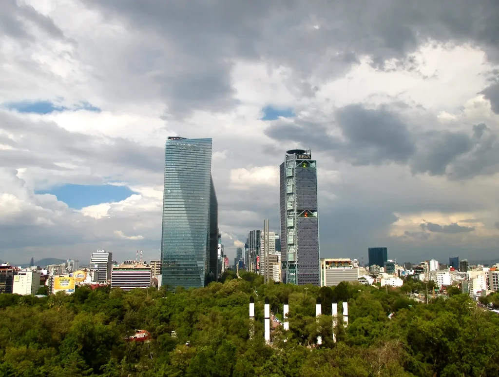 Mexico City. A view of some of the buildings in Mexico City.